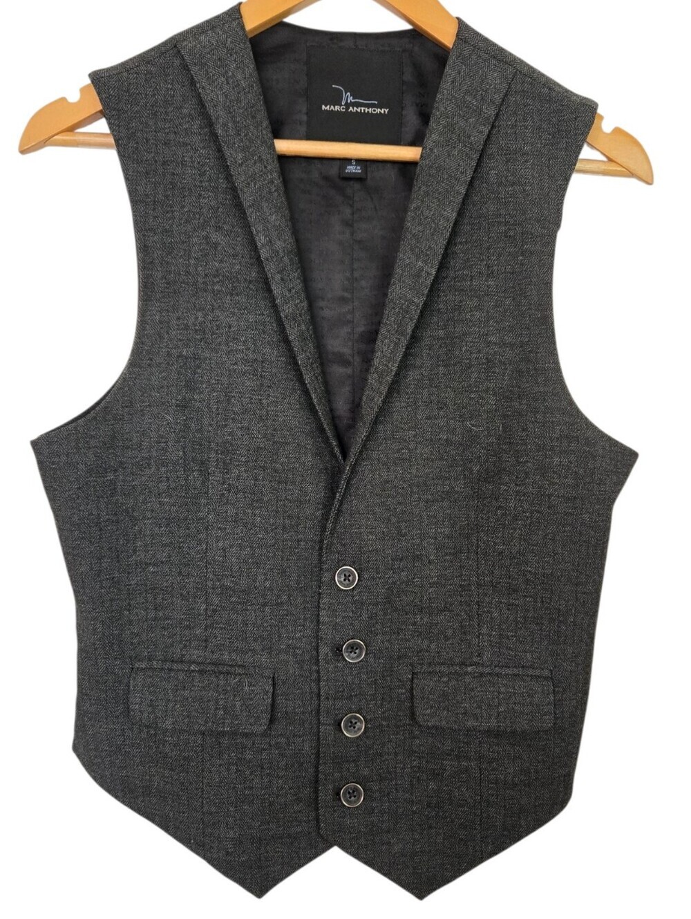 🖤 Marc Anthony Charcoal Gray Tailored Vest Small 🖤